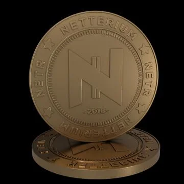 Netterium crypto coin rough surface netr Stock Photos