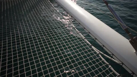 Netting and rigging on a catamaran saili... | Stock Video | Pond5