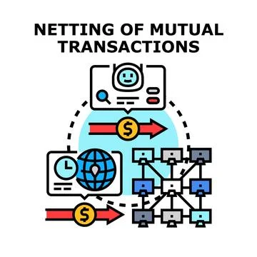 Netting mutual transactions concept vector illustration Stock Illustration