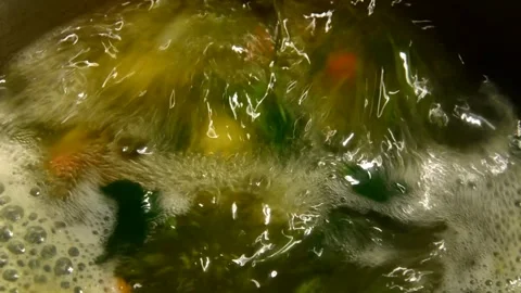 Nettle soup is being prepared Stock Footage 321342369