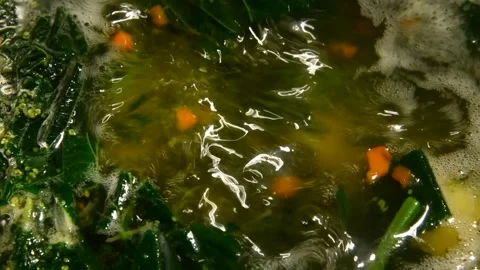 Nettle soup is being prepared Stock Footage 321342371