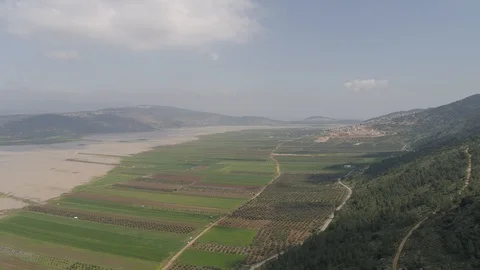 Netufa valley aerial Stockbeeldmateriaal 123604534