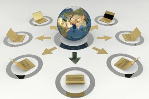 Netwok connection communication concept Illustration