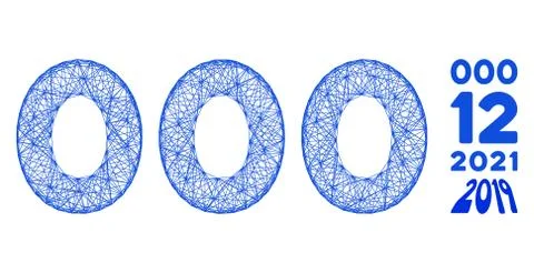 Network 000 Digits Text Vector Mesh Stockillustratie