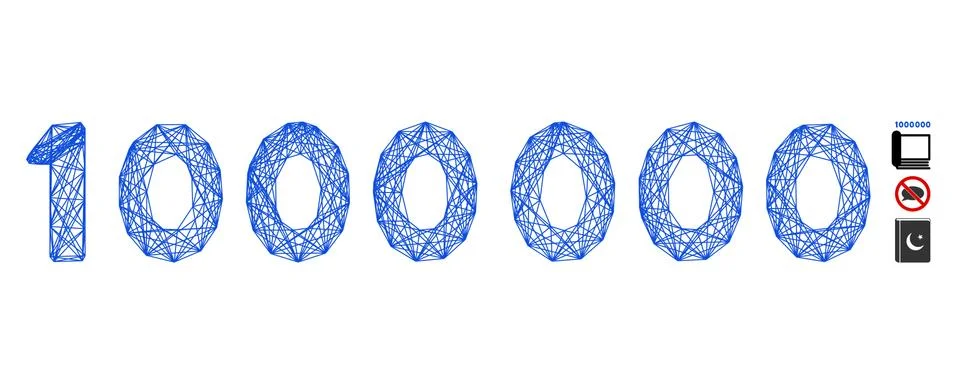 Network 1000000 Digits Text Vector Mesh Stock Illustration