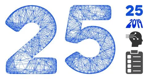 Network 25 Digits Text Vector Mesh 스톡 일러스트