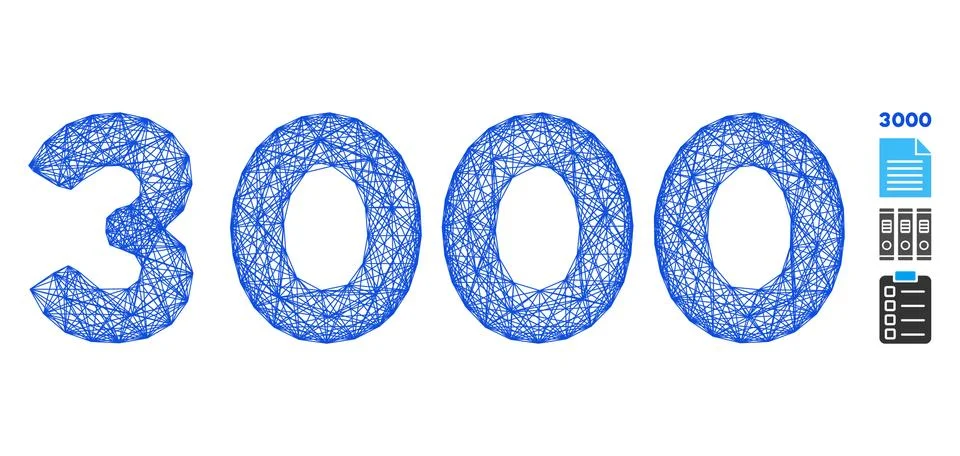 Network 3000 Digits Text Vector Mesh Stockillustratie
