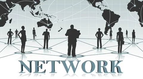 NETWORK - 3D letters in front of background image Business Concept Stock Illustration
