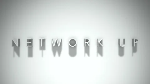 Network up 3D title animation with shadows on a white background Stock Footage 297456517