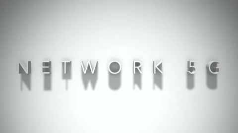 Network 5g 3D title animation with shadows on a white background Stock Footage 297012330