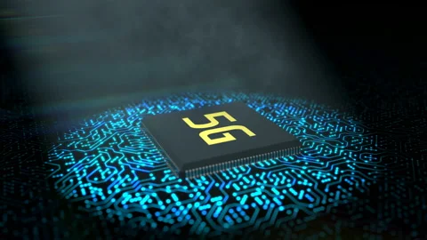 Network 5g wireless technology and cellular communication in mobile processor Stock Footage 133079120