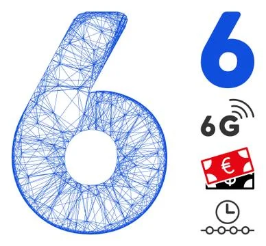 Network 6 Digit Vector Mesh Stockillustratie