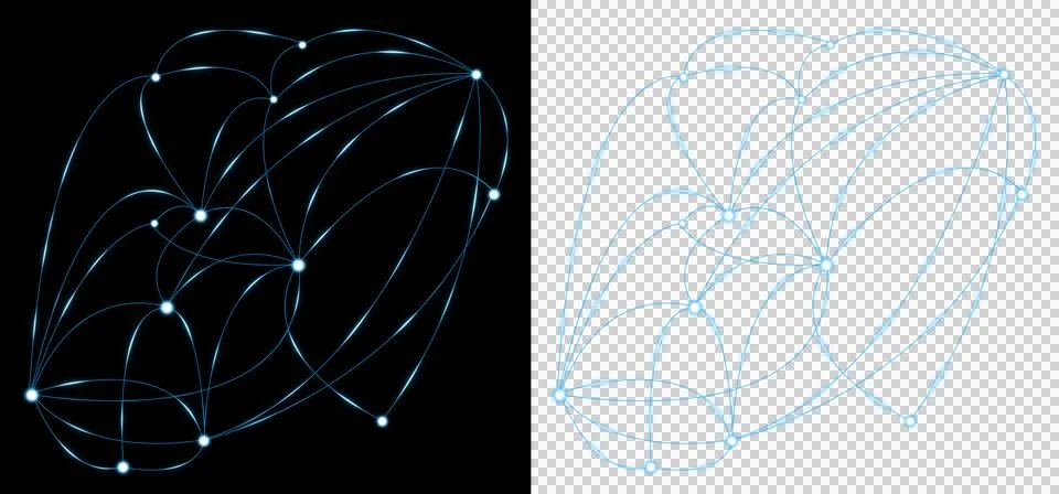 Network abstract connected nodes forming spherical digital communication structu Stock Illustration