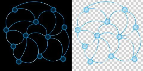 Network Abstract Flowing Connection Nodes Circular Technology Pattern Futuristic 库存插图