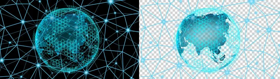 Network abstract with globe blue Stock Illustration