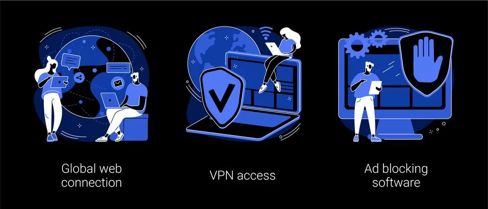 Network access abstract concept vector illustrations. Stock Illustration