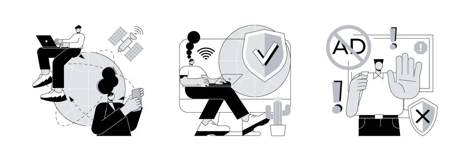 Network access abstract concept vector illustrations. Stock Illustration