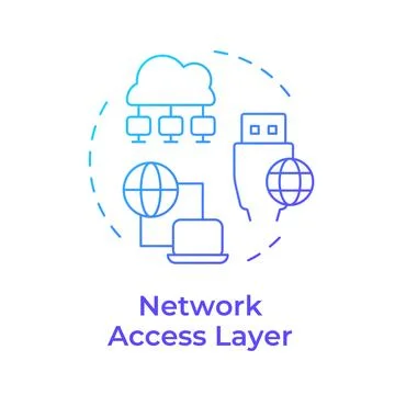 Network access layer blue gradient concept icon Stock Illustration