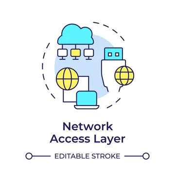 Network access layer multi color concept icon Stock Illustration