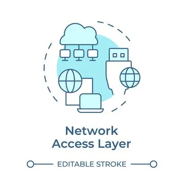 Network access layer soft blue concept icon Stock Illustration