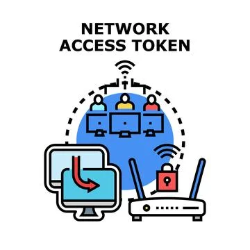 Network access token secure internet access concept vector Stock Illustration