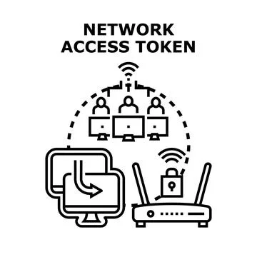 Network access token secure internet access concept vector Stock Illustration