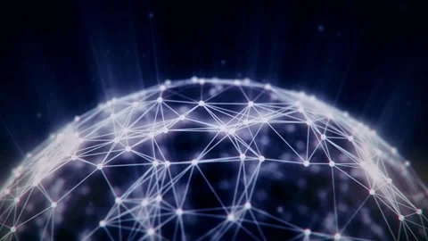 Network across earth International Airlines. world with line connect internet Stock-Footage 334651925