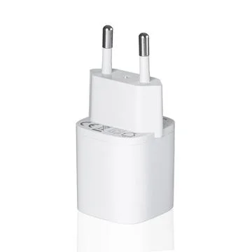 Network adapter 220V USB charging on a white background Stock Photos