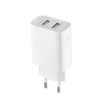 Network adapter 220V USB charging on a white background 스톡 사진