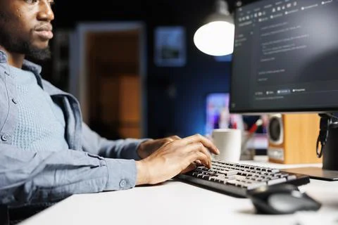 Network administrator functioning via computer programming Stockfoto's