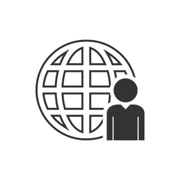 Network administrator icon flat Stock Illustration