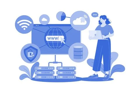 Network Administrator Illustration concept on a white background Stock Illustration