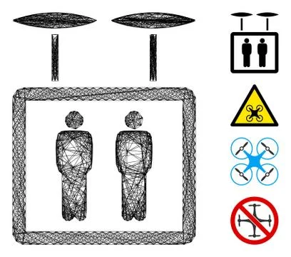 Network Airdrone Elevator Vector Mesh Illustrazione stock