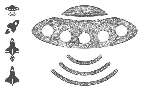 Network Alien Invasion Vector Mesh Stock Illustration