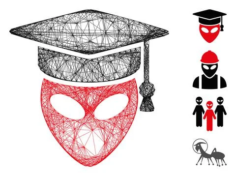 Network Alien Scientist Vector Mesh Illustrazione stock