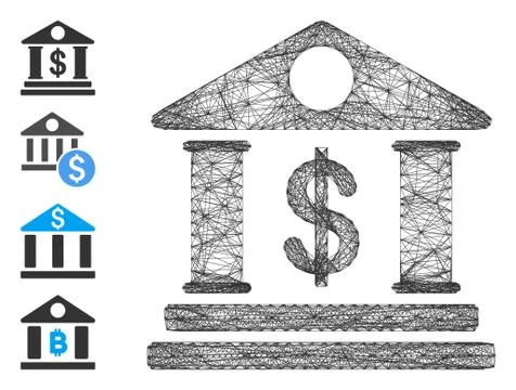Network American Bank Building Vector Mesh Ilustración de archivo