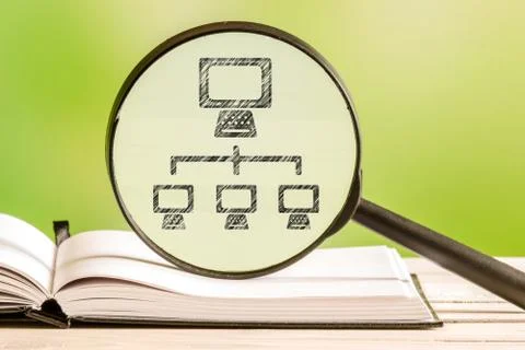 Network analysis with a pencil drawing Stock Photos