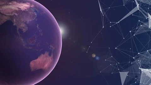 Network and big data exchange background Stock Illustration