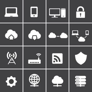 Network and cloud computing icons Stock Illustration