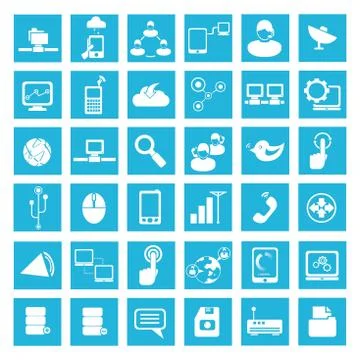 Network and communication icons Stock Illustration