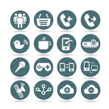 Network and communication icons Stock Illustration