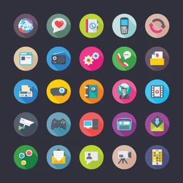 Network And Communications Vector Icons Set Stock Illustration