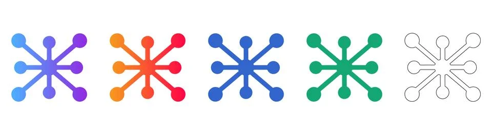 Network and Connection Node Icons Set Stock Illustration