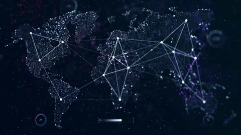 Network and Connection technology concept with globe background animation map 库存影片 334652284