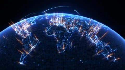 Network and Connection technology concept with globe background animation map 스톡 동영상 334652287