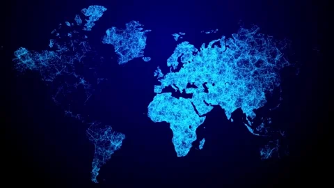 Network and Connection technology concept with globe background animation map Vidéo 334652338