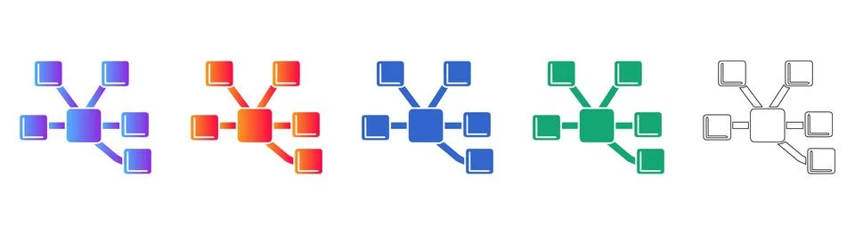 Network and Connectivity Node Icons Stock Illustration
