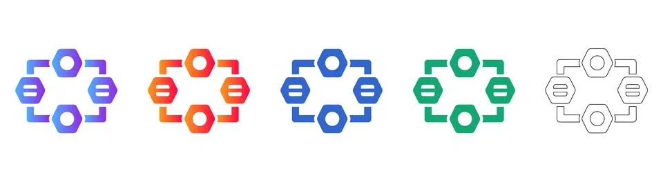 Network and Data Connectivity Node Icons Illustrazione stock