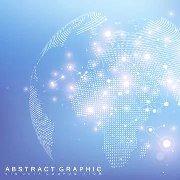 Network and data exchange over planet earth in space. Virtual Graphic Background Stock Illustration