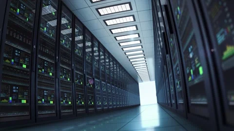 Network And Data Servers server room Stock Footage 241636539